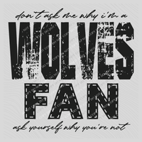 Wolves | Don’t ask me why i’m a Fan Digital Design in both Off-White & Black, PNG
