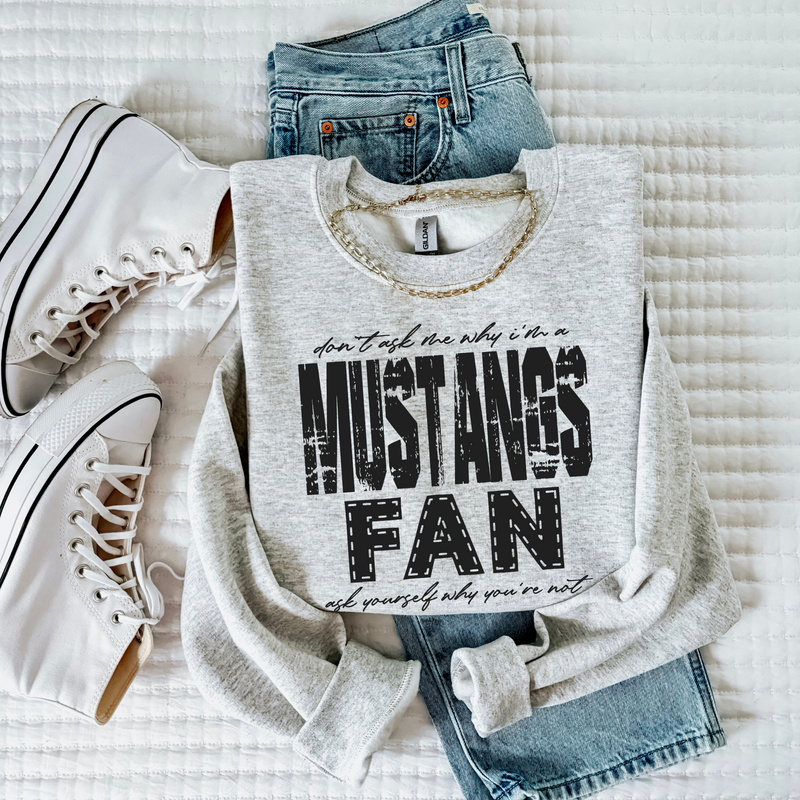 Mustangs | Don’t ask me why i’m a Fan Digital Design in both Off-White & Black, PNG