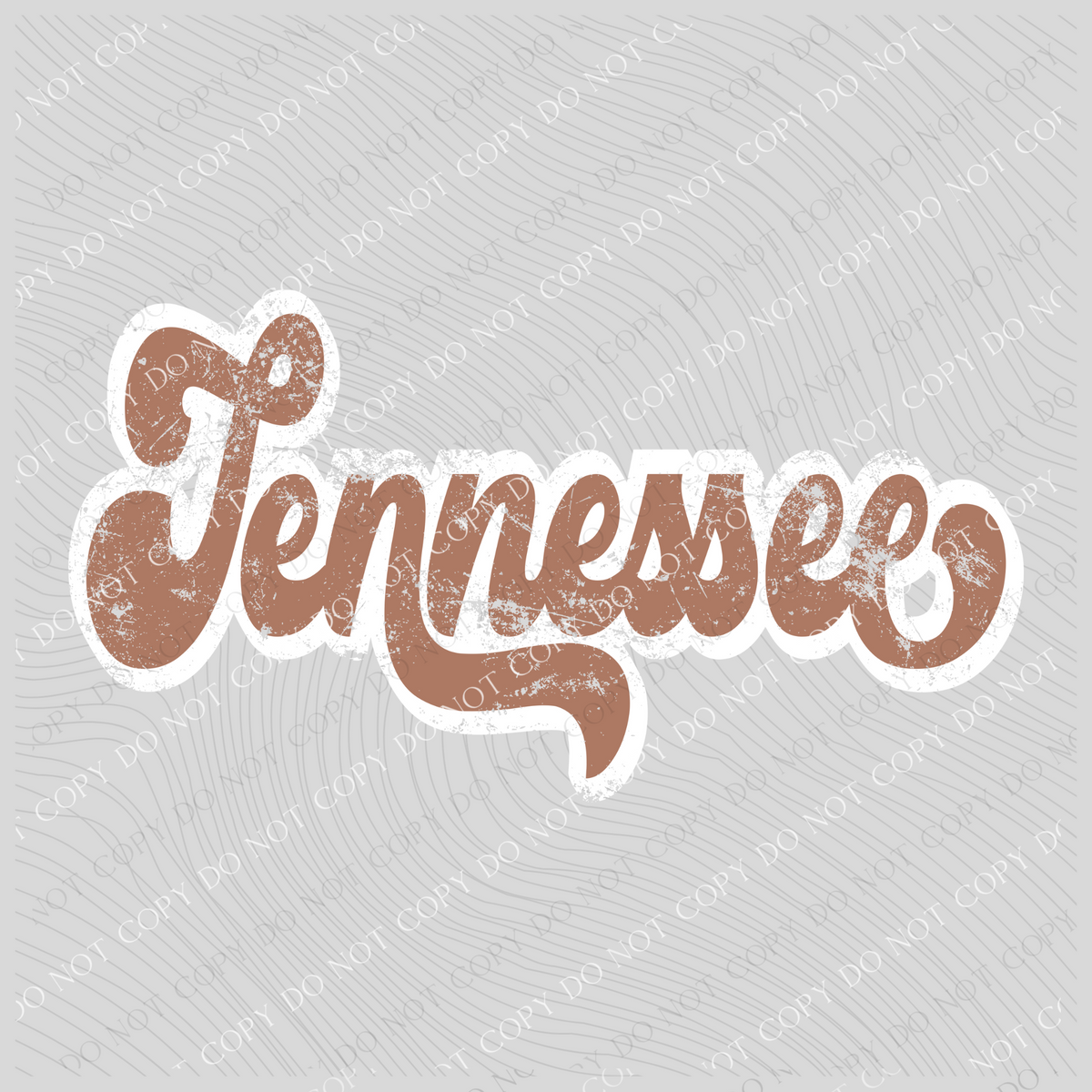 Tennessee Chestnut & White Retro Shadow Distressed Digital Download, PNG