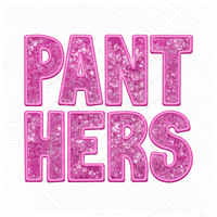 Panthers Embroidery & Sequin in Pink Mascot Digital Design, PNG
