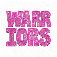 Warriors Embroidery & Sequin in Pink Mascot Digital Design, PNG