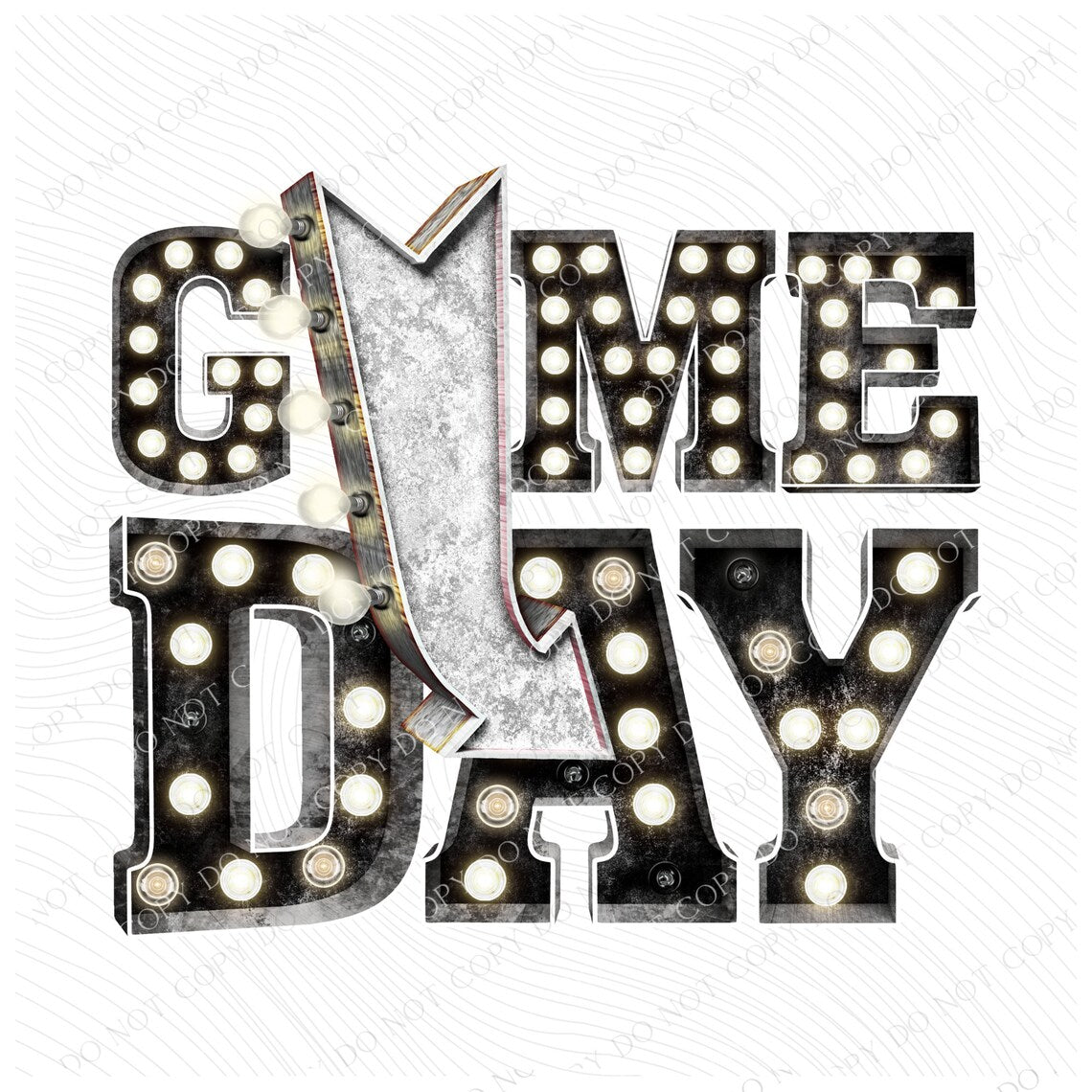Game Day Black Marquee Design