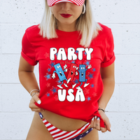 Party in the USA Stars, Firecracker Trio Characters Red, White & Blue  Digital Design, PNG