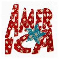 America Burlap & Stars in Red, Cream & Blue Patriotic Digital Design, PNG