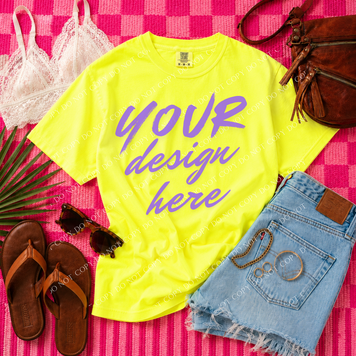 Blank Mockup, Comfort Colors 1717 Neon Lemon