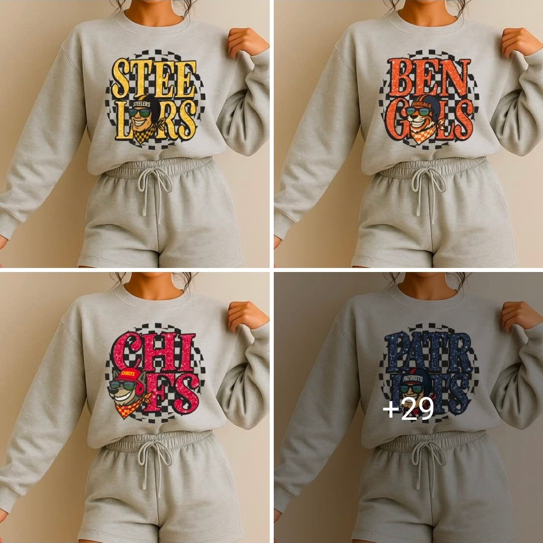 NFL Checkered Mascot Circle Digital Bundle (32)