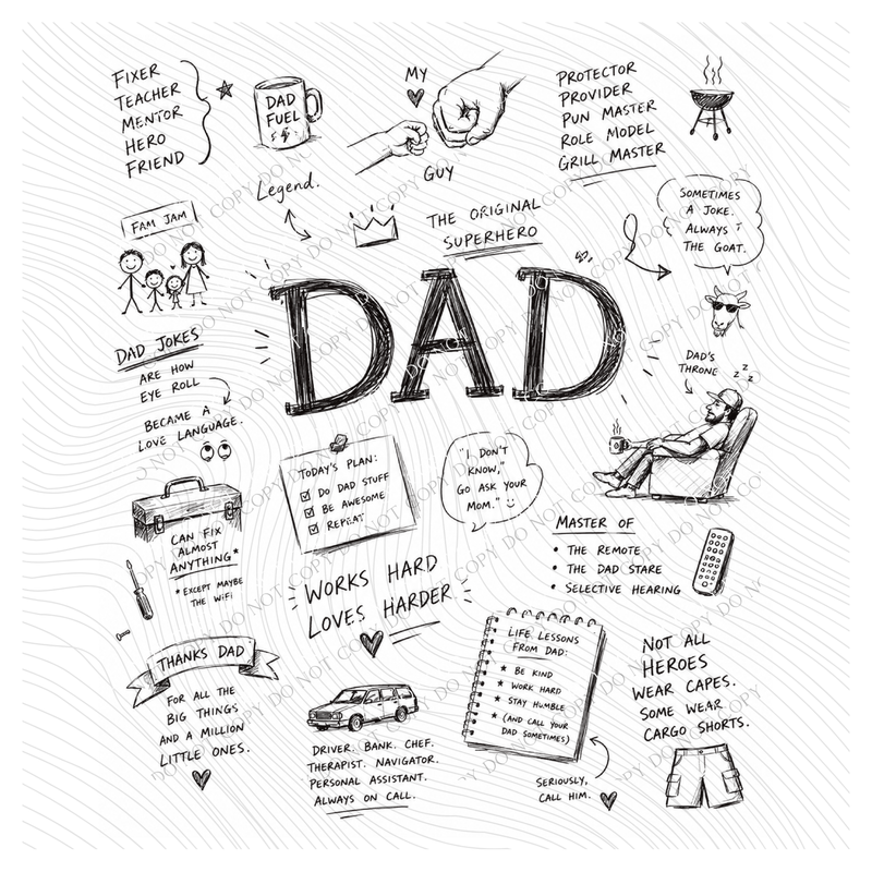All about Dad Sketch Digital Design, PNG