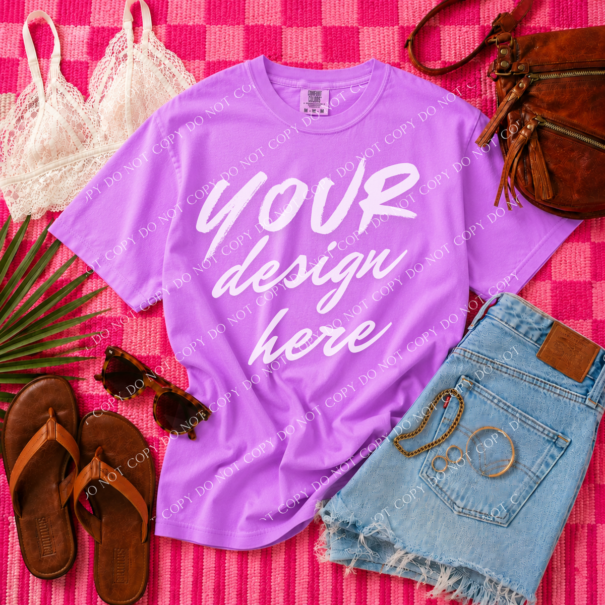 Blank Mockup, Comfort Colors 1717 Neon Violet
