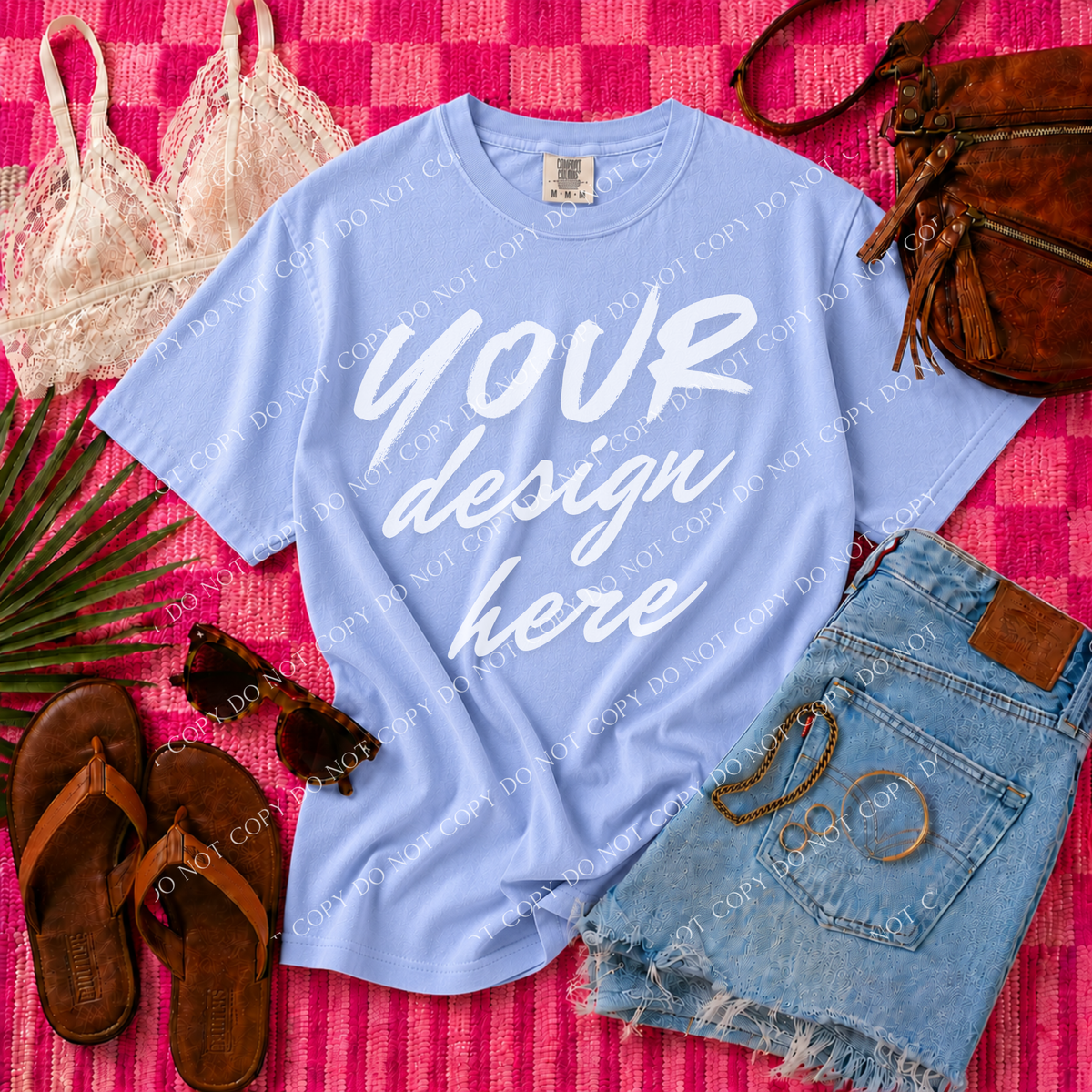 Blank Mockup, Comfort Colors 1717 Hydrangea