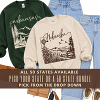 States Nature Scenery Silhouette (includes both brown & cream with purchase) Digital Design, PNG