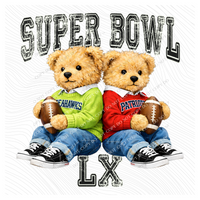Super Bowl LX Preppy Plush Bears Digital, PNG