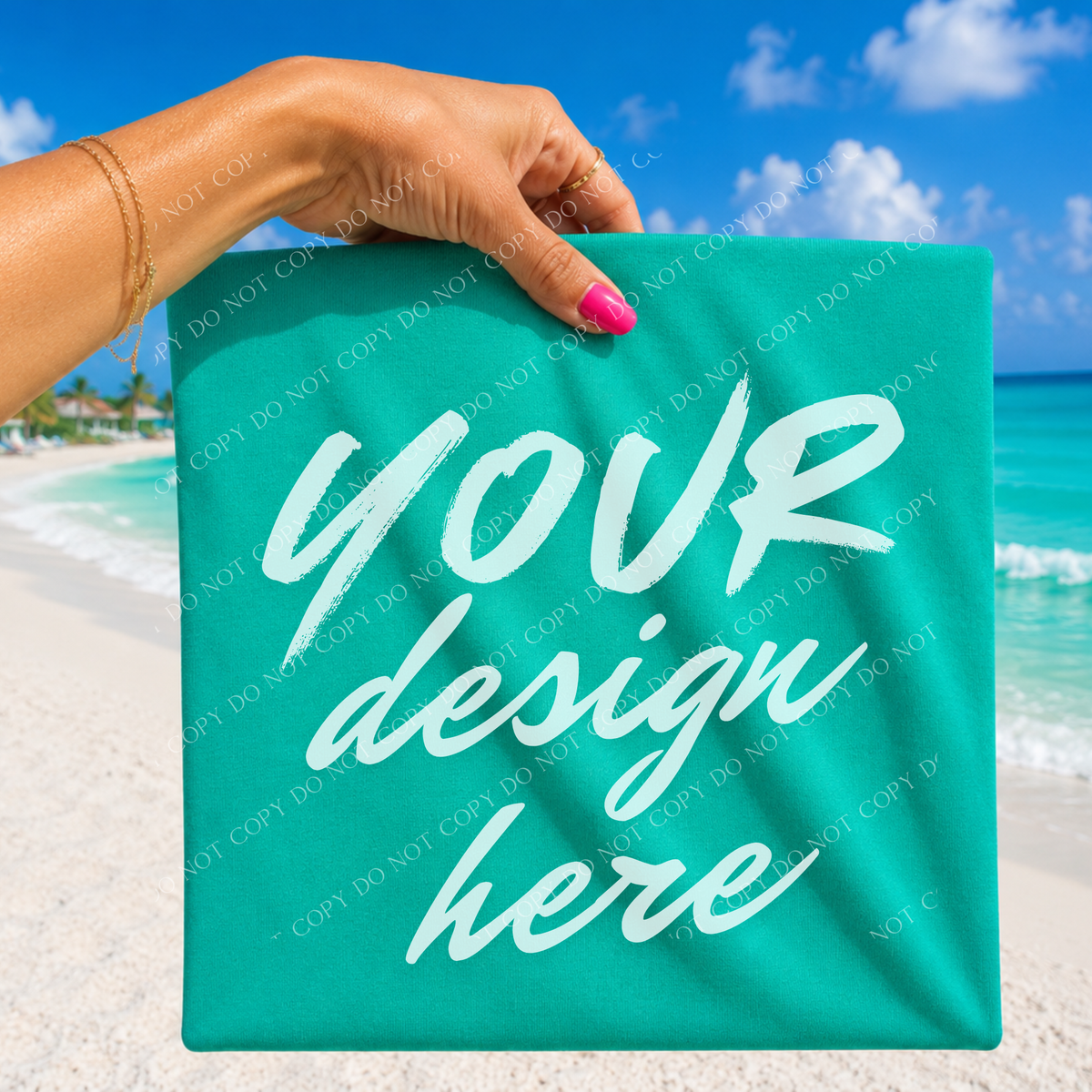 Beach Vibes Blank Mockup, Comfort Island Green
