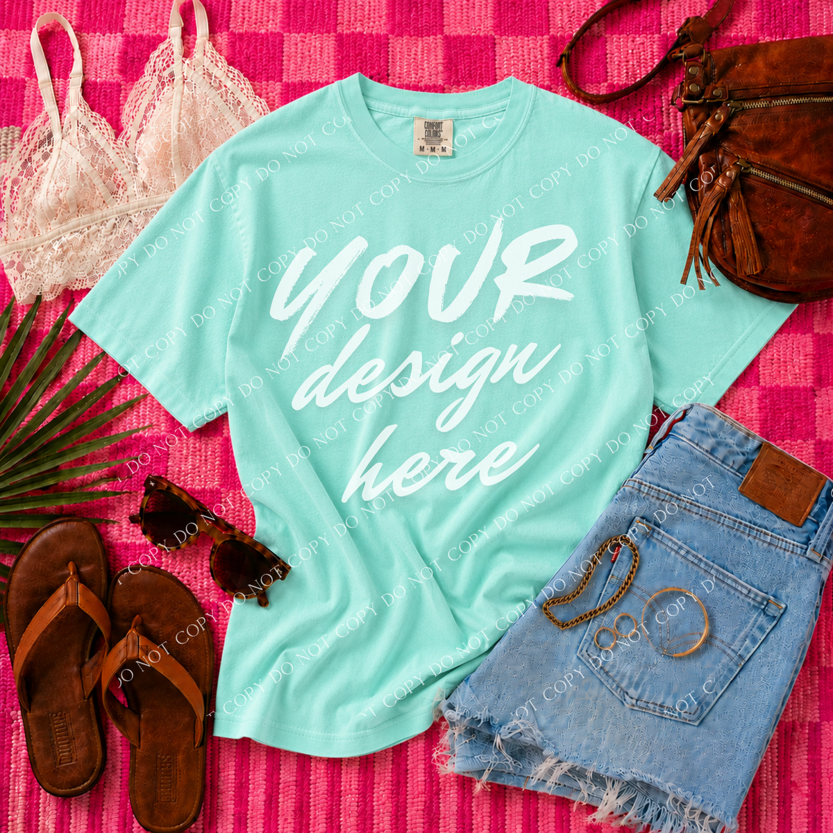Blank Mockup, Comfort Colors 1717 Island Reef