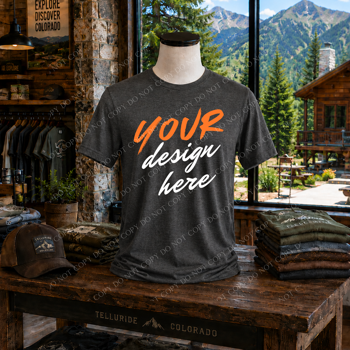 Men's Mountain Lodge Blank Stacked Mockup, Bella Canvas 3001 Dark Gray Heather