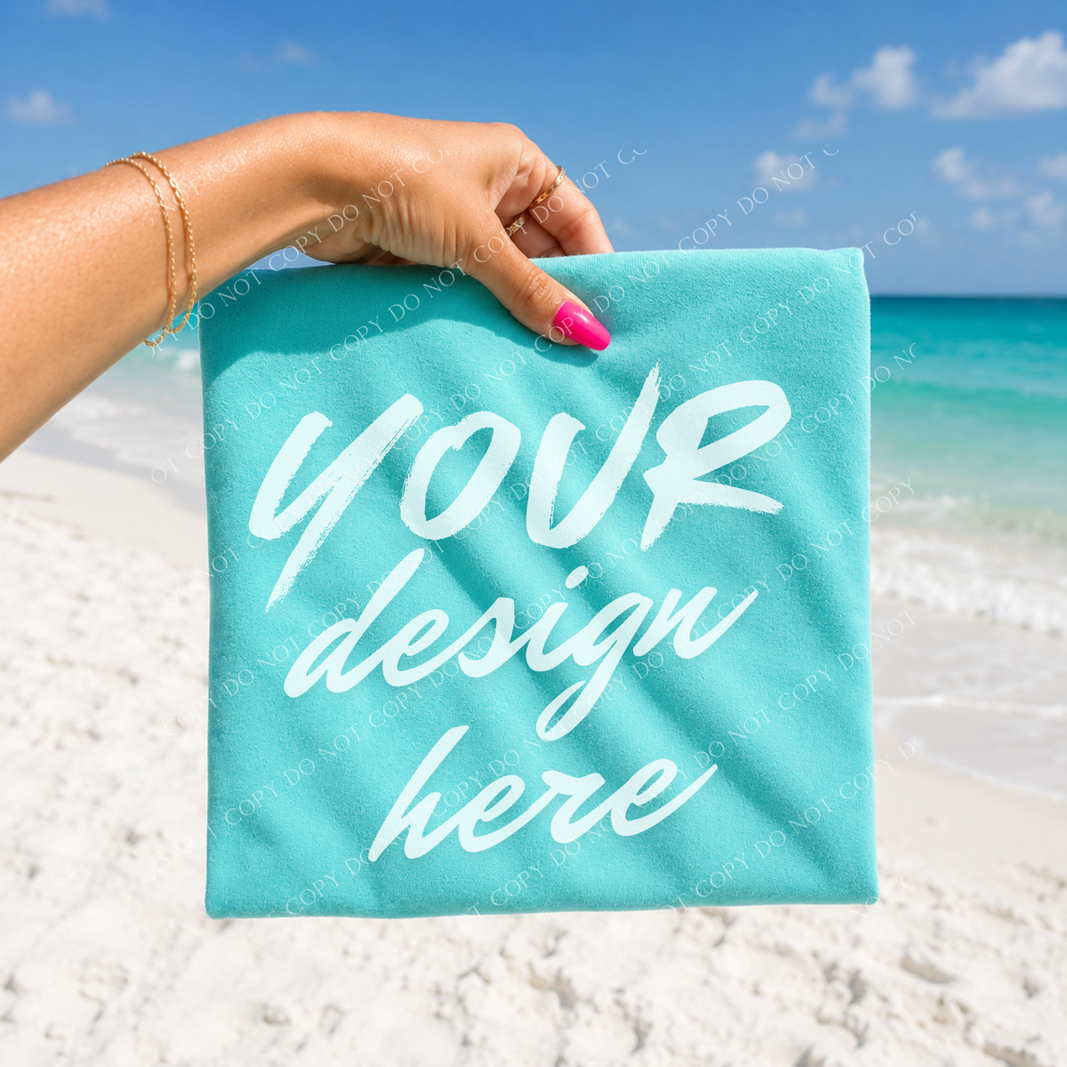 Beach Vibes Blank Mockup, Comfort Colors Island Reef