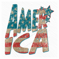 America Burlap & Stars in Red, Cream & Blue Patriotic Digital Design, PNG