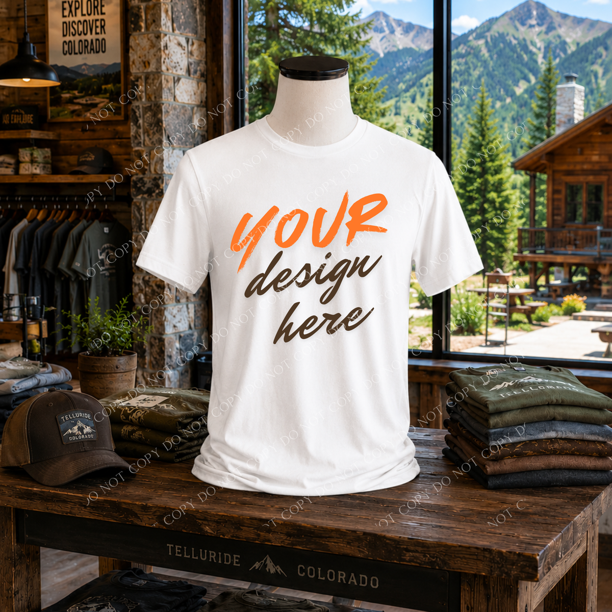 Men's Mountain Lodge Blank Stacked Mockup, Bella Canvas 3001 White
