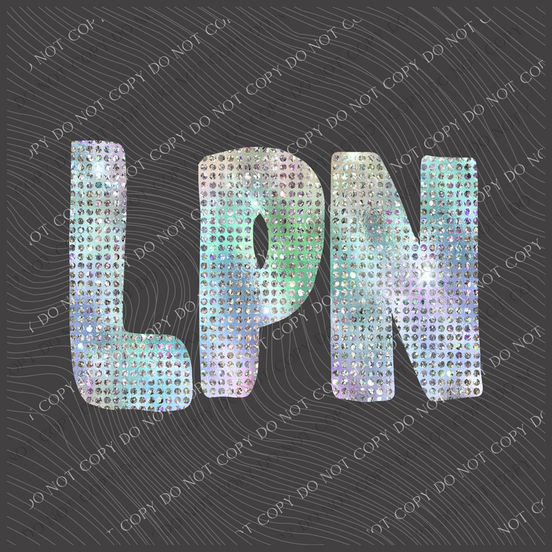 LPN Halographic Bling Digital Design, PNG