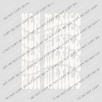 New Mexico Groovy Wave Stacked Digital Design PNG, Both Black and White Designs Incuded