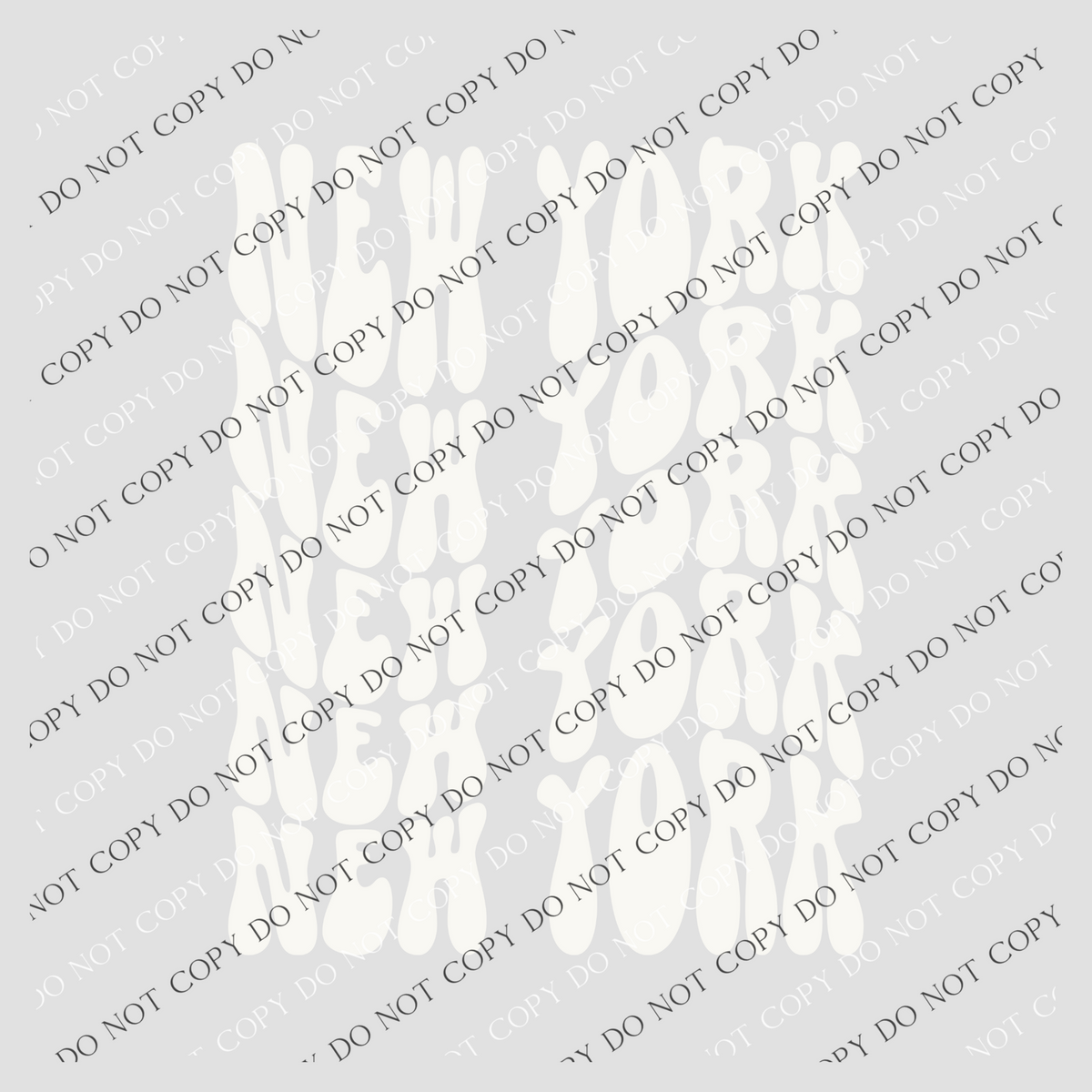 New York Groovy Wave Stacked Digital Design PNG, Both Black and White Designs Incuded