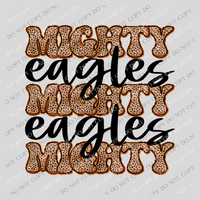 Eagles Mighty Mighty Mighty Leopard Stacked Retro Doodle Black PNG