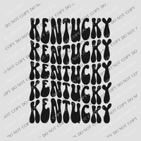 Kentucky Groovy Wave Stacked Digital Design PNG, Both Black and White Designs Incuded