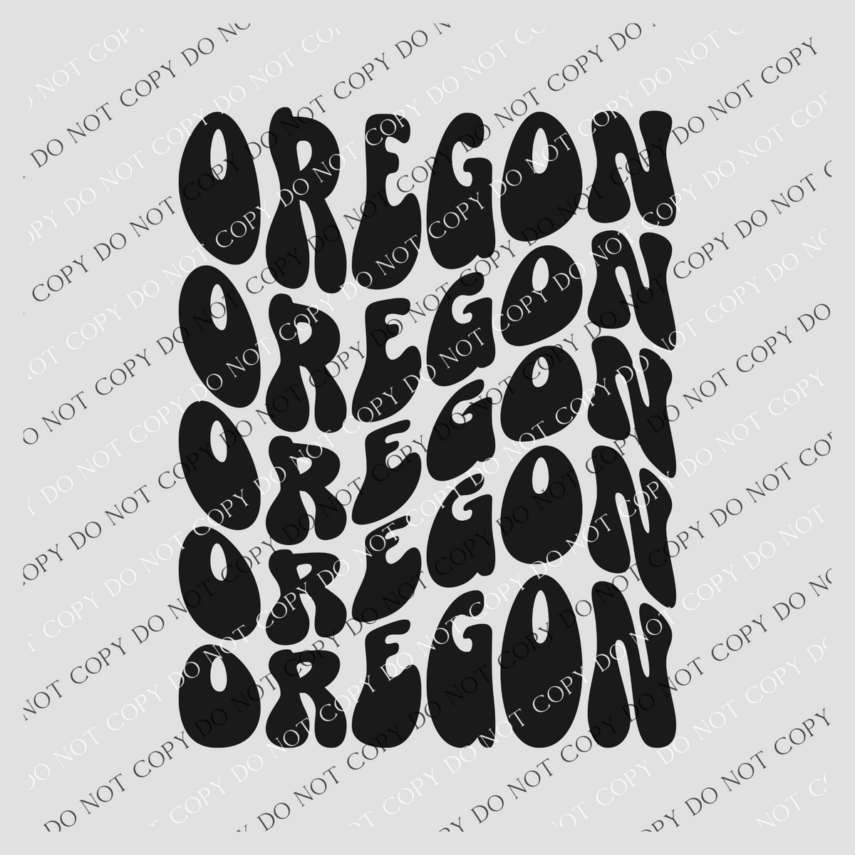Oregon Groovy Wave Stacked Digital Design PNG, Both Black and White Designs Incuded