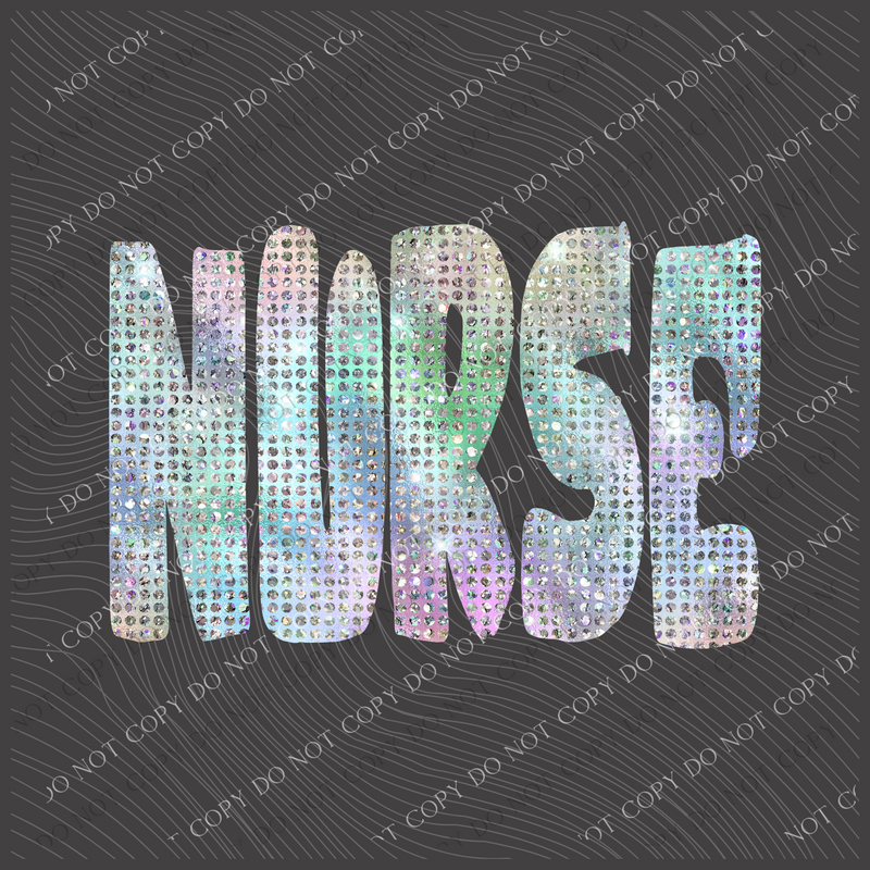 Nurse Halographic Bling Digital Design, PNG