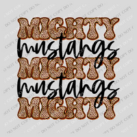 Mustangs Mighty Mighty Mighty Leopard Stacked Retro Doodle Black PNG