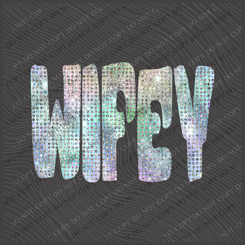 Wifey Halographic Bling Digital Design, PNG