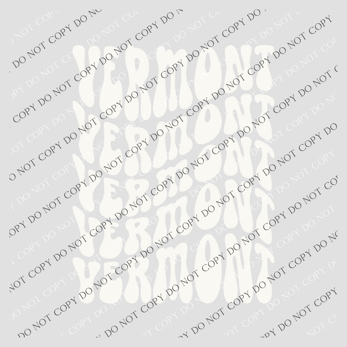 Vermont Groovy Wave Stacked Digital Design PNG, Both Black and White Designs Incuded