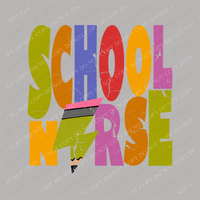School Nurse Colorful  Distressed Pencil Lightning Bolt Design PNG