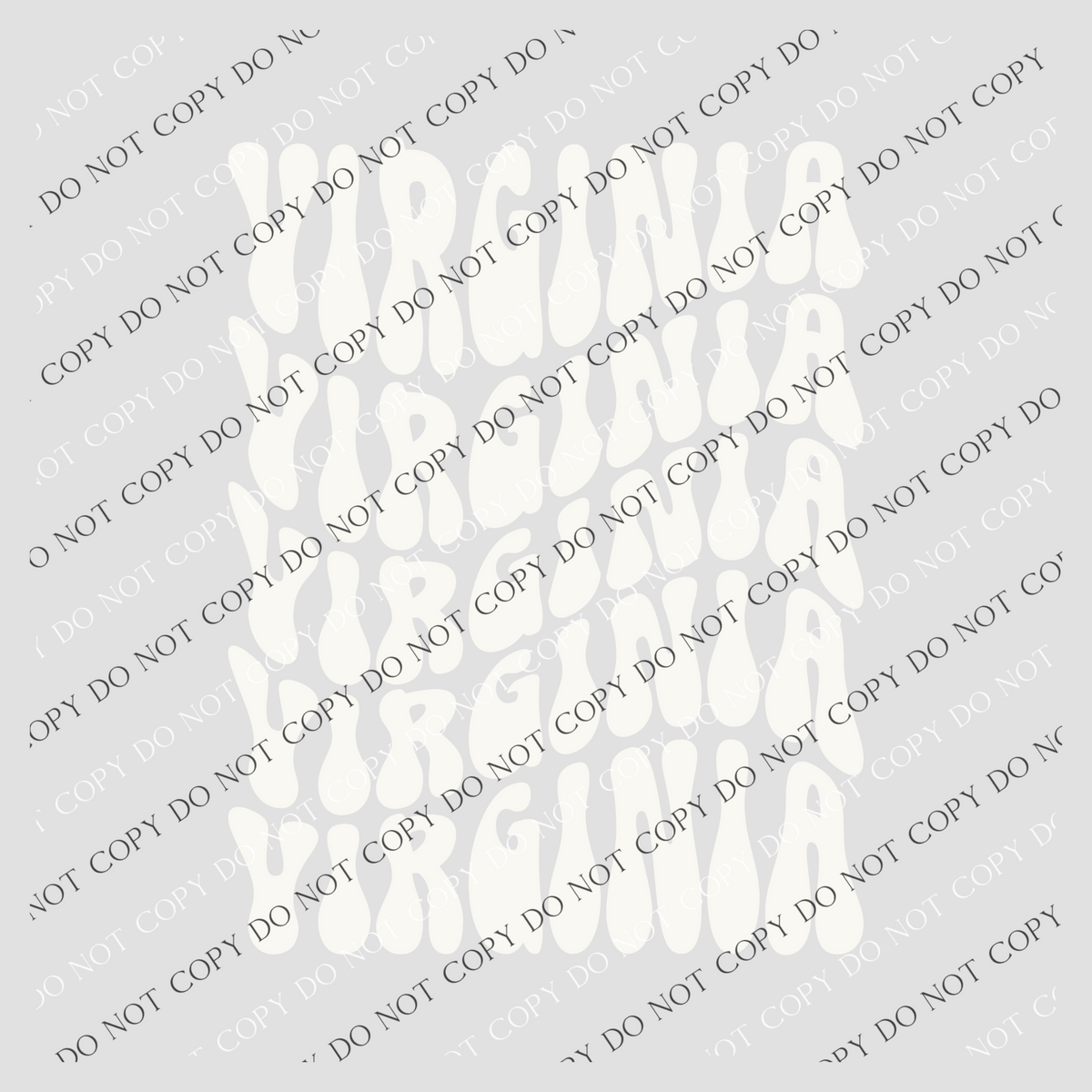 Virginia Groovy Wave Stacked Digital Design PNG, Both Black and White Designs Incuded