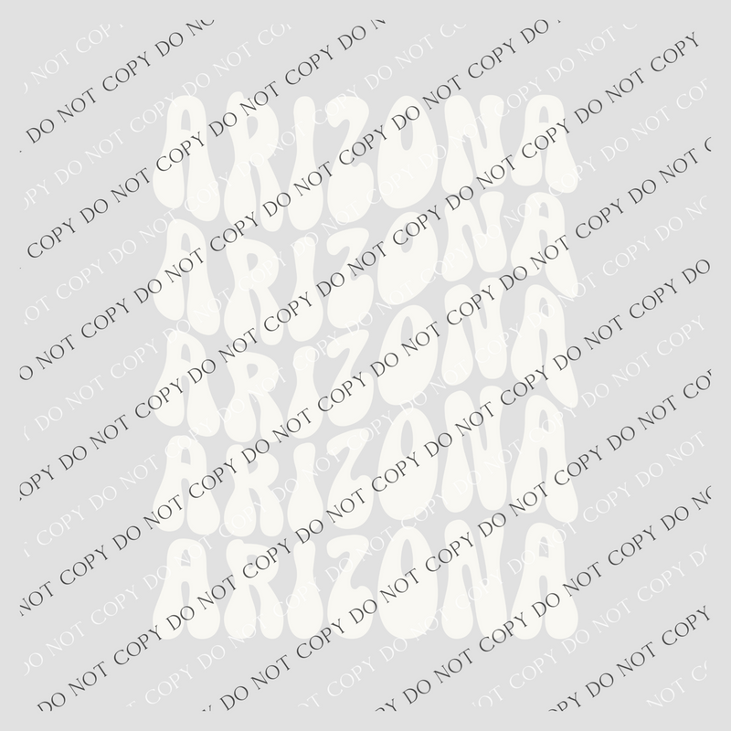 Arizona Groovy Wave Stacked Digital Design PNG, Both Black and White Designs Incuded