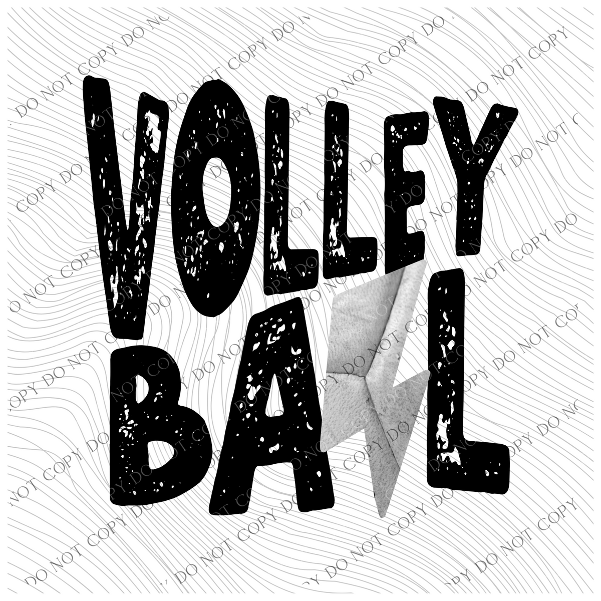Volleyball Distressed Volley Ball Lightning Bolt Digital Design, PNG
