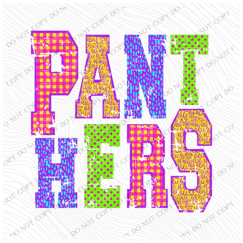 Panthers Multi Patterns Neons Distressed Digital Design, PNG