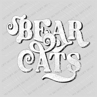 Bearcats Swirl Distressed White & Black Digital Design, PNG