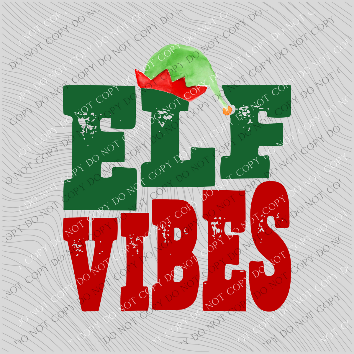 Elf Vibes elf Hat Distressed Red and Green Christmas PNG, Digital Download