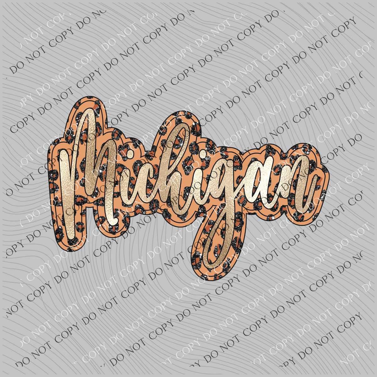 Cursive Michigan Script Michigan Script Leopard Glitter and Foil PNG, Digital Design – Grove ...