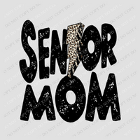 Senior Mom Distressed Leopard Lightning Bolt in Black and White Both