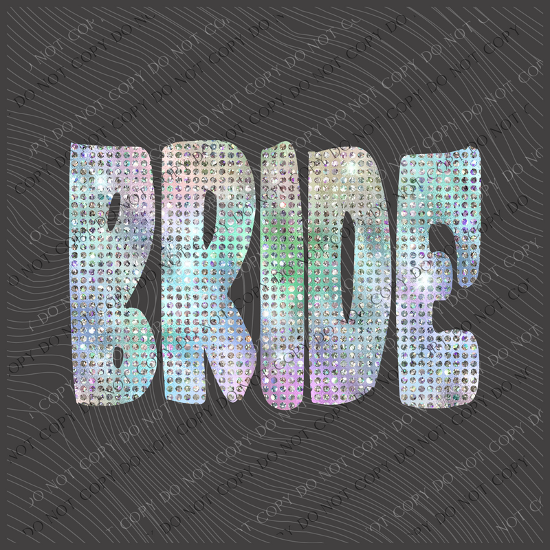 Bride Halographic Bling Digital Design, PNG