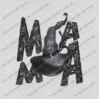 Mama Witch Hat Charcoal Glitter Fall Distressed Digital Design, PNG