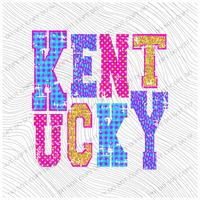 Kentucky Multi Patterns Neons Distressed Digital Design, PNG