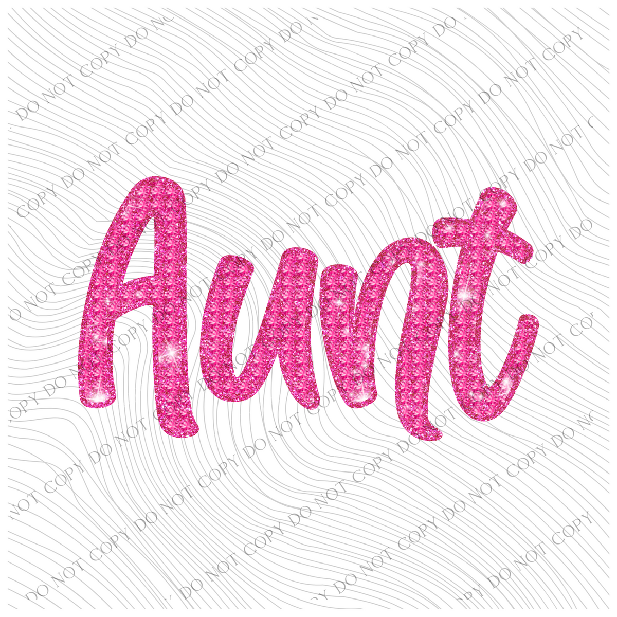 Aunt Pink Diamond Glitter Bling Digital Design, PNG