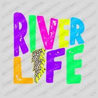 River Life Neons Distressed Leopard Lightning Bolt