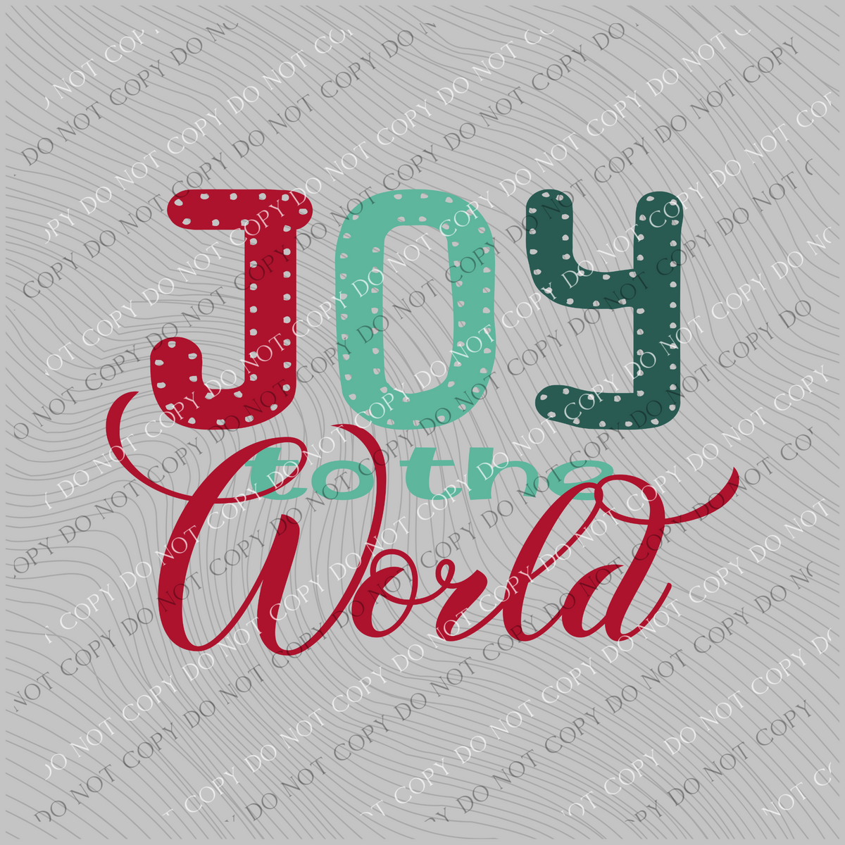 Joy to the World Colorful Reds & Greens Christmas Digital Design, PNG