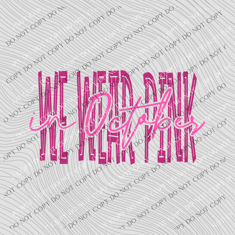 In October we Wear Pink Cutout Pinks Digital Design,  PNG