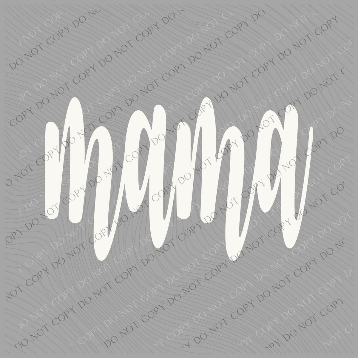 Mama Script Cream White Single Color Digital Design, PNG