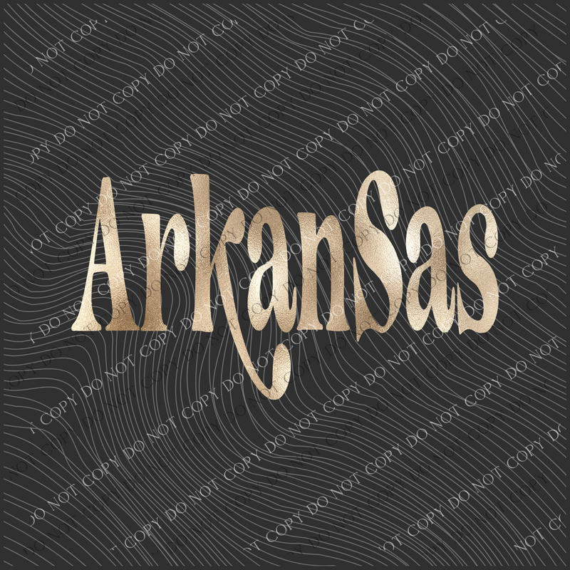Arkansas Swash Gold Foil PNG, Digital Design