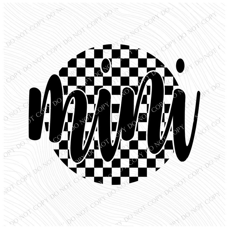 Mini Checkered Circle Cutout Black Single Color Digital Design, PNG